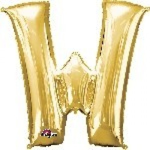   GLOBO 34" FOIL LETRA W METAL ORO