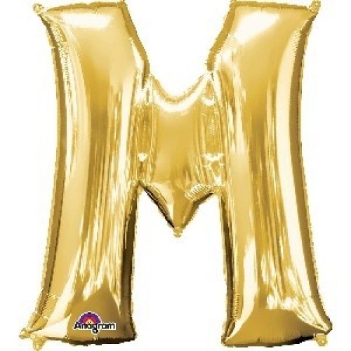 $ E  GLOBO 33" FOIL LETRA M METAL ORO