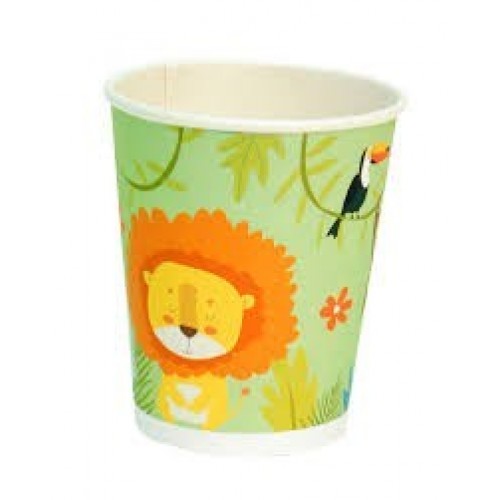 $D  8 VASOS CARTON ANIMALE SELVA 220