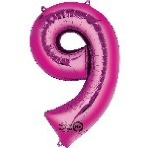 $ GLOBO 34" FOIL FORMA N9 FUCSIA
