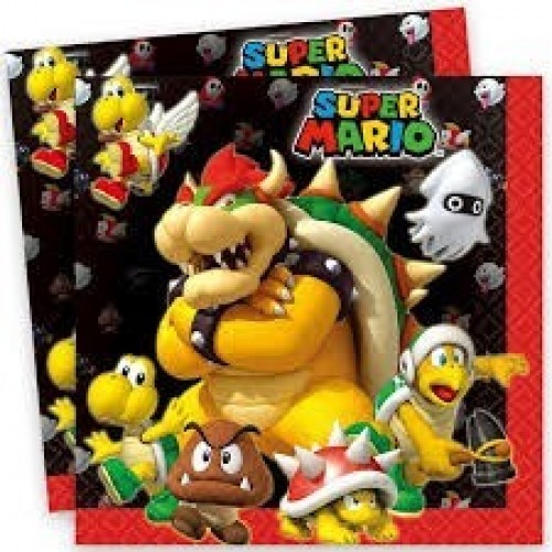 $  16 SERVILLETAS SUPER MARIO 33CM