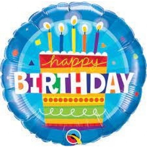 GLOBO 9" FOIL PALO HDAY TARTA AZUL
