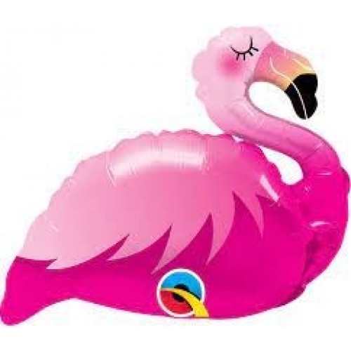 GLOBO 14" PALO FOIL FORMA FLAMINGO ROS