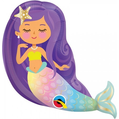   GLOBO 14" PALO FOIL FORMA SIRENA