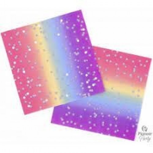 $   16 SERVILLETAS ARCOIRIS 33CM