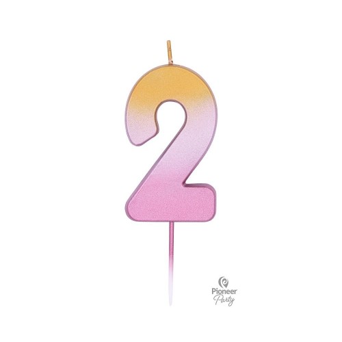   VELA CUMPLEAÑOS N2 ROSA-ORO 7CM