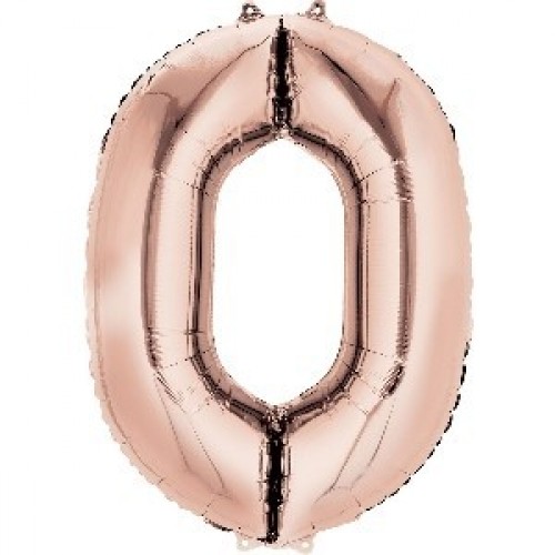 $   GLOBO 34" FOIL FORM N0 ROSA ORO