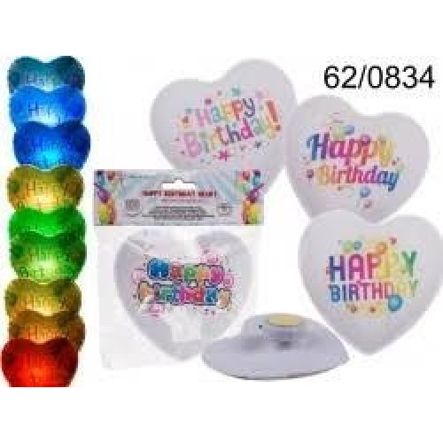 CORAZON HAPPY BIRTHDAY CON LUCES 12CM