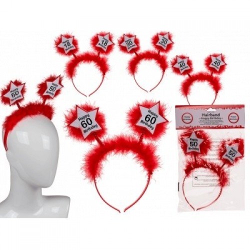 DIADEMA ROJA HAPPY BIRTHDAY EDADES SURT