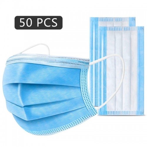 50 MASCARILLAS HIGIENICAS 3 CAPAS