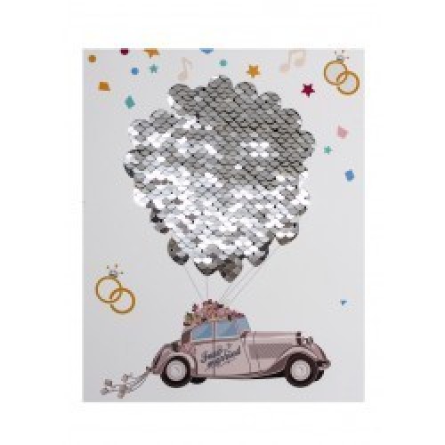 TARJETA LENTEJUELAS BODA  