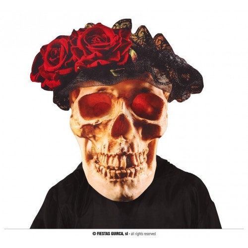 $D MASCARA GIGANTE CALAVERA C/FLORES