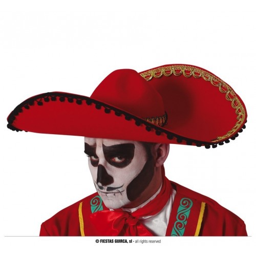 SOMBRERO MEXICANO ROJO