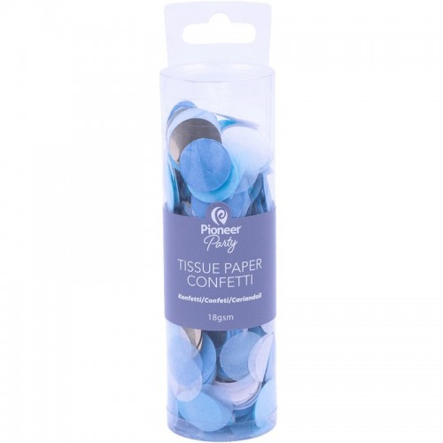 CONFETI PAPEL AZUL/BLANCO/ORO 18G