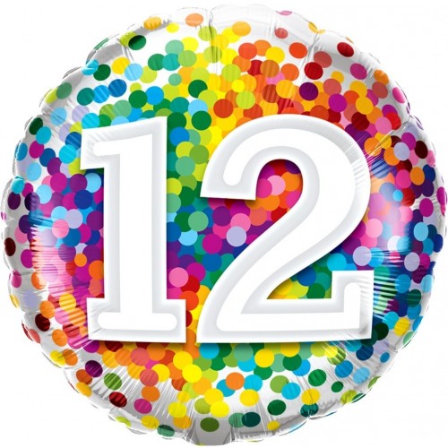 (U27 GLOBO 18" FOIL N12 RAINBOW CONFETI