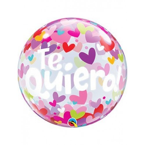 $D GLOBO 22" BURBUJA CORAZONES TE QUIERO
