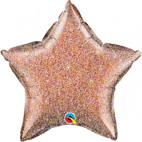 GLOBO 18" FOIL ESTRELLA HOLOGR. ROSE GOL