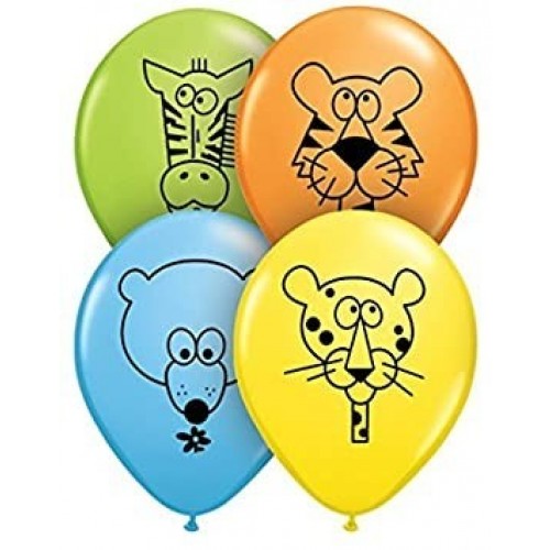 25 GLOBOS 11" LATEX ANIMAL DE LA JUNGLA