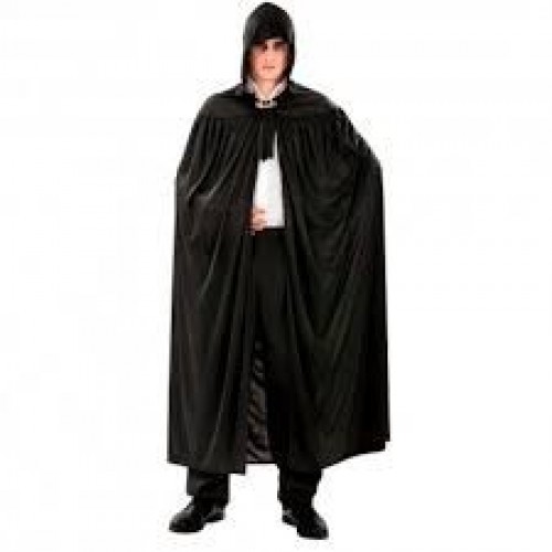  CAPA ADULTO NEGRA CAPUCHA TERCIOPELO