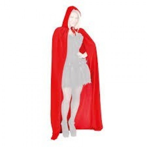  CAPA ADULTO ROJA CAPUCHA TERCIOPELO