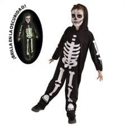 DISFRAZ 3A4AÑOS ESQUELETO GLOW IN DARK