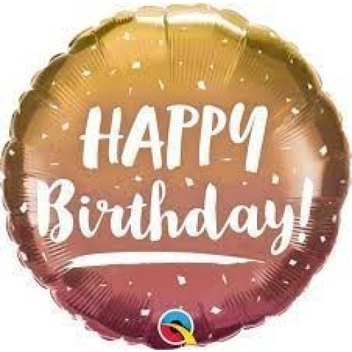 GLOBO 18" FOIL  HAPPY BIRTHDAY ROSA-ORO