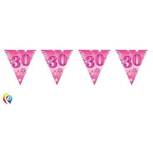   BANDERIN FELIZ 30 AÑOS ROSA
