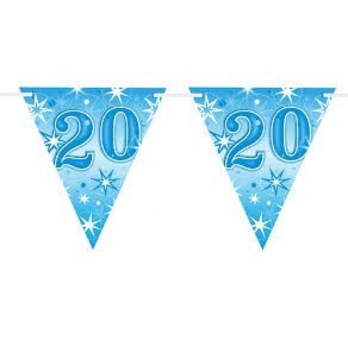  BANDERIN FELIZ 20 AÑOS AZUL