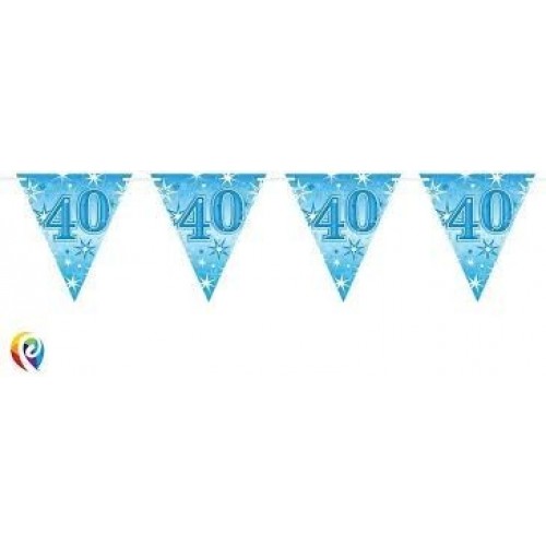   BANDERIN FELIZ 40 AÑOS AZUL