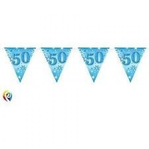   BANDERIN FELIZ 50 AÑOS AZUL