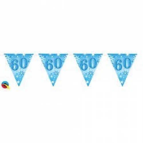   BANDERIN FELIZ 60 AÑOS AZUL
