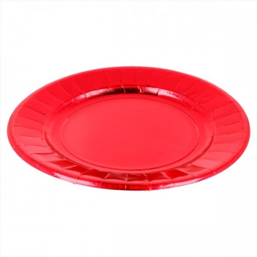 $E   10 PLATOS CARTON ROJO 23CM