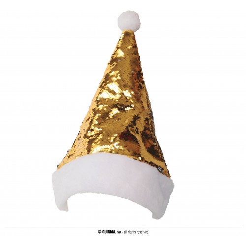 GORRO NOEL LENTEJUELAS PLATA/ORO