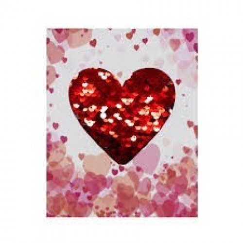 TARJETA LENTEJUELAS CORAZON  