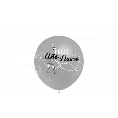50 GLOBOS 112M9373 PLATA AÑO NUEVO