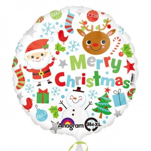 GLOBO 18" FOIL REDONDO MERRY CHRISTMAS I
