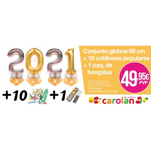 $E KIT GLOBOS PLATA 2022
