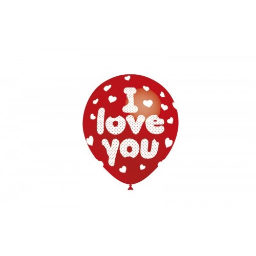 8 GLOBOS 112P2515 ROJO I LOVE YOU