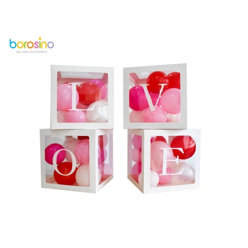 PACK 4 CUBOS PALABRA LOVE 38X38X38CM