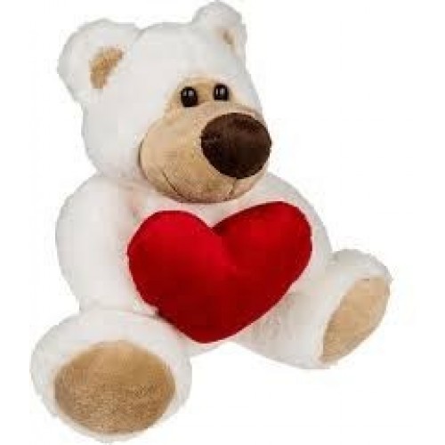 PELUCHE OSO C/CORAZON ROJO 20CM