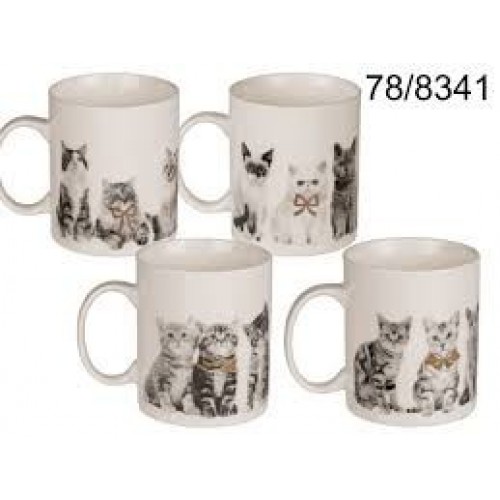 TAZA NEW BONE GATO LAZO DORADO 10X8CM