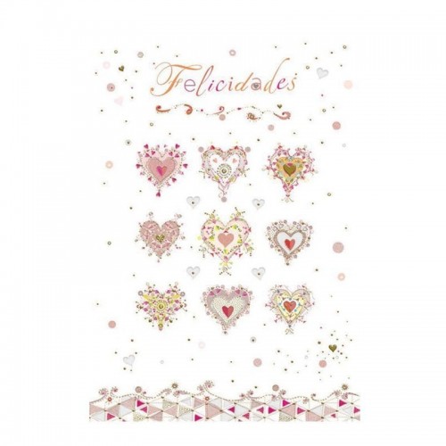 $D TARJETA FELICIDADES CORAZONES(38460