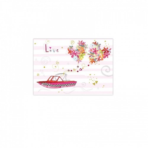 $D TARJETA LANCHA CORAZONES  