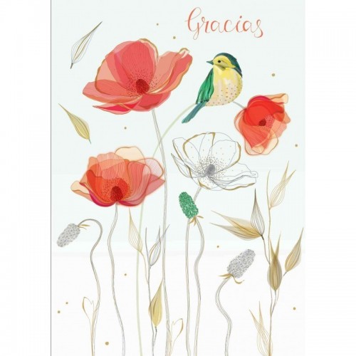 TARJETA AMAPOLAS GRACIAS  