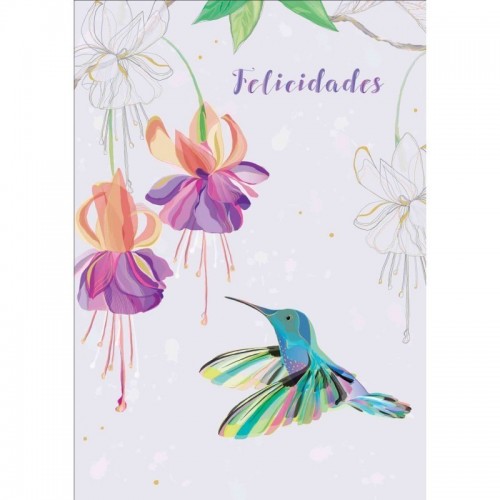 TARJETA COLIBRI FELICIDADES  