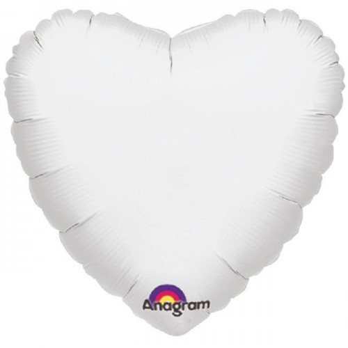   GLOBO 18" FOIL FORMA CORAZON BLANCO