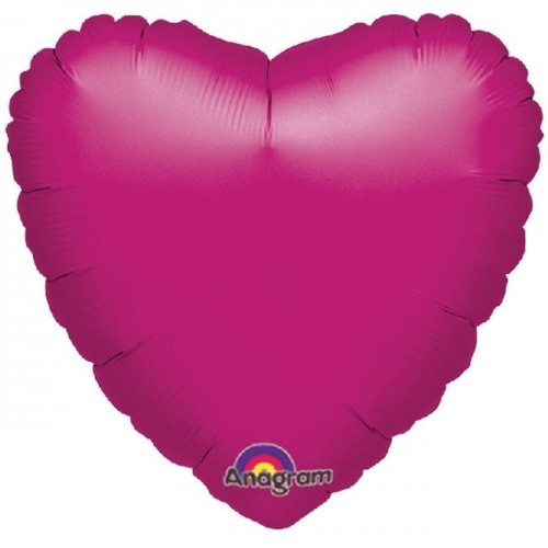   GLOBO 18" FOIL FORMA CORAZ FUCSIA