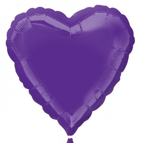 $E GLOBO 18" FOIL FORMA CORAZON VIOLETA
