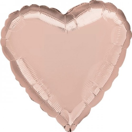 $E E/GLOBO 18" FOIL CORAZON ROSA ORO