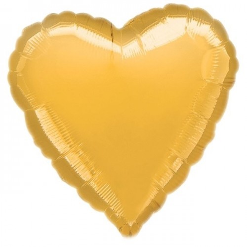 $D GLOBO 28" FOIL FORMA CORAZON ORO